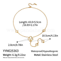 Женские ожерелья с подвеской в виде цветка и кисточкой из нержавеющей стали 304 KY1138