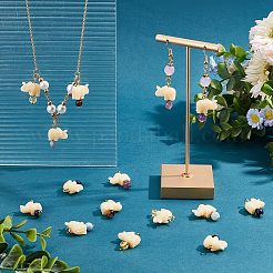 50 шт. подвески из непрозрачной смолы и натурального камня FIND-HY0001-37