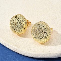 Латунные полукруглые серьги-гвоздики&nbsp;EJEW-F389-23G