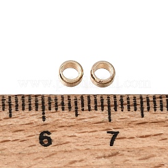 真鍮ビーズ  フラットラウンド  ラックめっき  長持ちメッキ  ライトゴールド  3.8x2mm  穴：2.6mm&nbsp;KK-CBA0DF0-08KCG