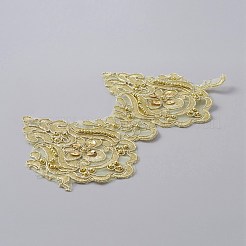 Блестящая лента из полиэстера с вышивкой&nbsp;OCOR-WH0060-29