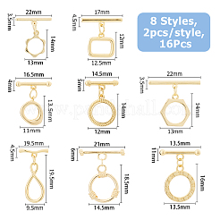 16 шт. 8-х стилевые латунные застежки-тоглы KK-HS0001-40