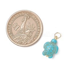 6шт 2 цвета окрашенные подвески из синтетической бирюзы&nbsp;PALLOY-JF05173-01