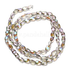 Стеклянные бусины с гальваническим покрытием  EGLA-P064-01B-HR02