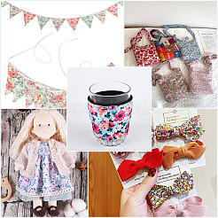 Хлопчатобумажная ткань с цветочным узором для квилтинга DIY-WH20048-013A