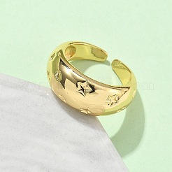 Латунь манжеты кольца&nbsp;RJEW-V009-07G