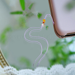 6шт. 6-цветный ремешок для мобильного телефона со стеклянными бусинами&nbsp;AJEW-DC0003-28