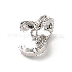 Реечное покрытие латунь микро паве прозрачный кубический цирконий твистер застежки KK-A222-05B-P