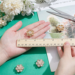 4 шт. 2-х цветные запонки из сплава со стразами HJEW-NB00220