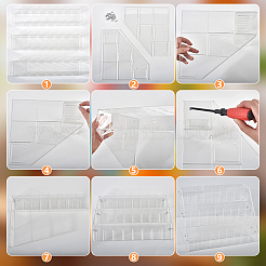 Fermalibri da scrivania trasparenti in plastica a 3 livello&nbsp;AJEW-WH0609-810