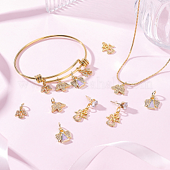 12 шт. 4 стиля латунных подвесок с микропаве из кубического циркония&nbsp;KK-GA0001-73G