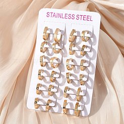 Серьги-кольца из нержавеющей стали 304 с эффектом полировки EJEW-M001-38G