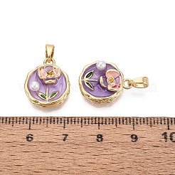 Pendentifs d'émail en laiton &nbsp;KK-SZC0009-07G-03