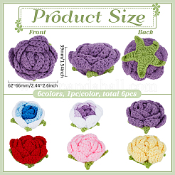 6 Stück 6 Farben 3D Rosengarn Stricken&nbsp;DIY-FG0007-32