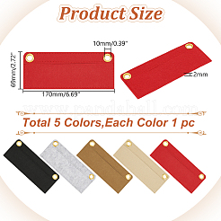 5 Stück 5 Farben Filz-Taschen-Organizer-Einsatz&nbsp;AJEW-WR0002-47