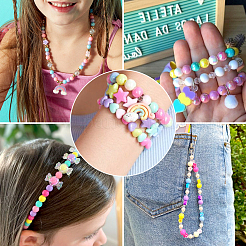 280шт 14 цвета непрозрачные акриловые бусины&nbsp;MACR-TA0001-39