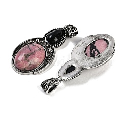 Подвески из натурального родонита и обсидиана&nbsp;G-I370-08AS-08