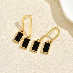 Pendientes colgantes de acero inoxidable esmaltado 201 para mujer&nbsp;LJ2038