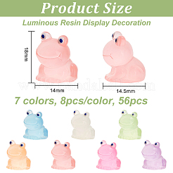 56шт 7 цвета светящаяся смола украшение дисплея&nbsp;DJEW-OC0001-40