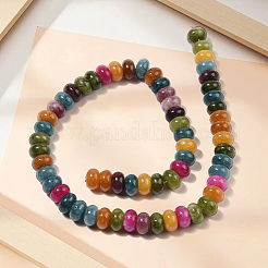 2 нить бусин из натурального окрашенного белого нефрита&nbsp;G-PA0001-74A