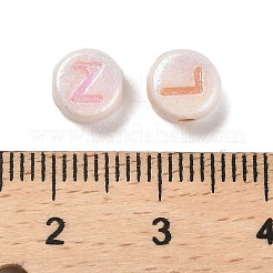 プラスチックビーズ  クラフトビーズ  文字 a~z テーマ  フラットラウンド  7x6.5x3.5mm  穴：1.6mm  2777個/ 500g&nbsp;KY-B004-06C