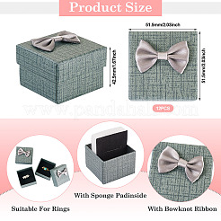 Квадратные картонные бумажные подарочные коробки для хранения колец&nbsp;CON-TAC0001-17C