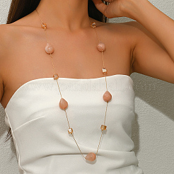 Геометрические акриловые кубы-слезы и железные звенья цепи длинные ожерелья для женщин&nbsp;GF3300-2