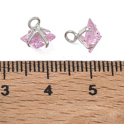 Messing ebnen Zirkonia Charms&nbsp;CU-CBABEB3-05P-03