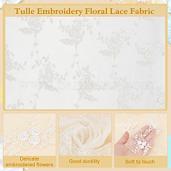 Кружевная ткань из полиэстера с цветочным узором DIY-WH0504-194