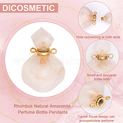 2 stücke 2 farben rhombus natürliche rose quarz parfüm flasche anhänger&nbsp;G-UN0001-19A