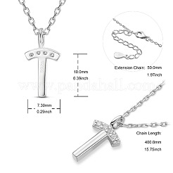 Colliers avec pendentif initial en argent sterling plaqué rhodium&nbsp;JN916A