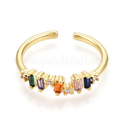 Манжеты из латуни с микро паве кубический цирконий для женщин&nbsp;KK-T070-110