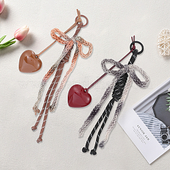 2 шт. 2-х цветный бант из полиэстера подвеска украшение&nbsp;HJEW-GF0001-60