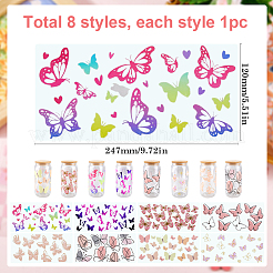 8 Stück 8 Stile UV-Transferaufkleber für Plastikbecher&nbsp;DIY-SP0002-29C