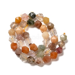 Нити бусин из натурального рутилированного кварца G-K382-A02-03