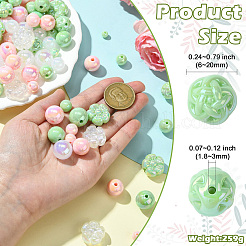 250 г УФ-покрытие радужные переливающиеся непрозрачные акриловые бусины&nbsp;PACR-CJ0001-38B