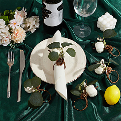 6 шт. пластиковые и пенопластовые кольца для салфеток в виде листьев&nbsp;AJEW-OC0014-40