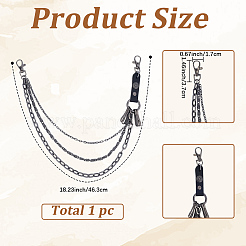 1 шт. сплав 3 слоя цепи ремень для брюк&nbsp;AJEW-GF0011-93C