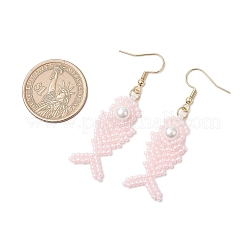 Fischgräten-Ohrringe aus Glasperlen&nbsp;EJEW-MZ00439-01