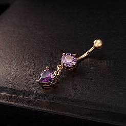 Настоящие 18k позолоченные латунные кольца из пупка AJEW-EE0001-56C