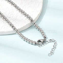 4 mm runde Perlenketten aus Edelstahl 304 für Damen und Herren&nbsp;SA-CBAB767-16P