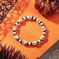 3 bracciale in 3 colori di perline di vetro e turchese sintetico&nbsp;BJEW-JB12170