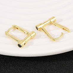 Серьги-кольца из латуни с микропаве из кубического циркония EJEW-B146-01G