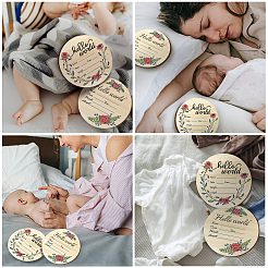 2 Stück einseitig bedruckte Baby-Foto-Requisiten aus Holz im 2-Stil&nbsp;DJEW-WH0600-004