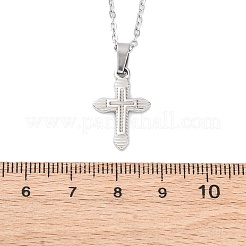 Colliers pendentifs croix en acier inoxydable 304&nbsp;NJEW-H059-10P