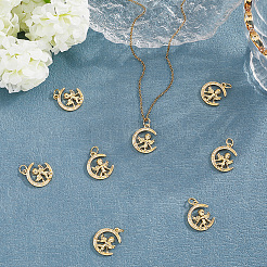 8шт латунные подвески с микропаве и кубическим цирконием&nbsp;KK-BBC0020-24