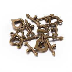 Stile tibetano fermagli a levetta cuore&nbsp;MLF1109Y-NF