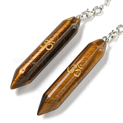 Пуля натуральный тигровый глаз указал биолокационные маятники&nbsp;AJEW-B106-01AS-05