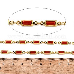 Прямоугольные звенья латунных стеклянных цепей CHC-R001-01G-03