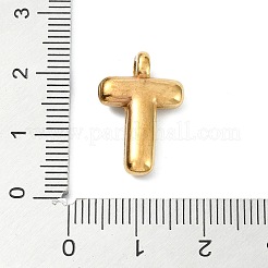 イオンプレーティング（IP）304ステンレスペンダント  レターチャーム  18KGP本金メッキ  文字t  20x13x4mm  穴：1.6mm&nbsp;STAS-U033-02G-T